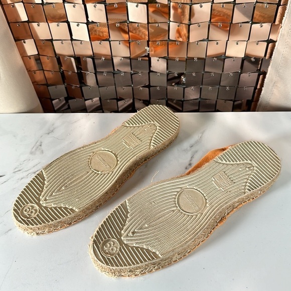 USHUAIA Orange Canvas Slip on Shoes with Jute Details Size 39 - Picture 12 of 13